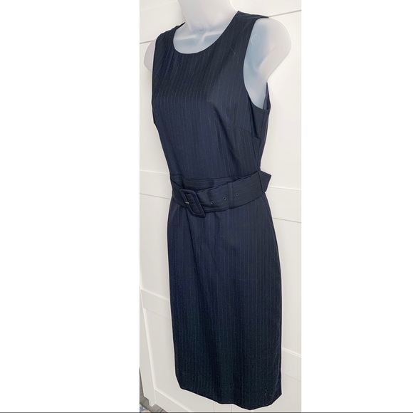 J. Crew Navy Pinstripe Sheath Dress NWT - Picture 3 of 10